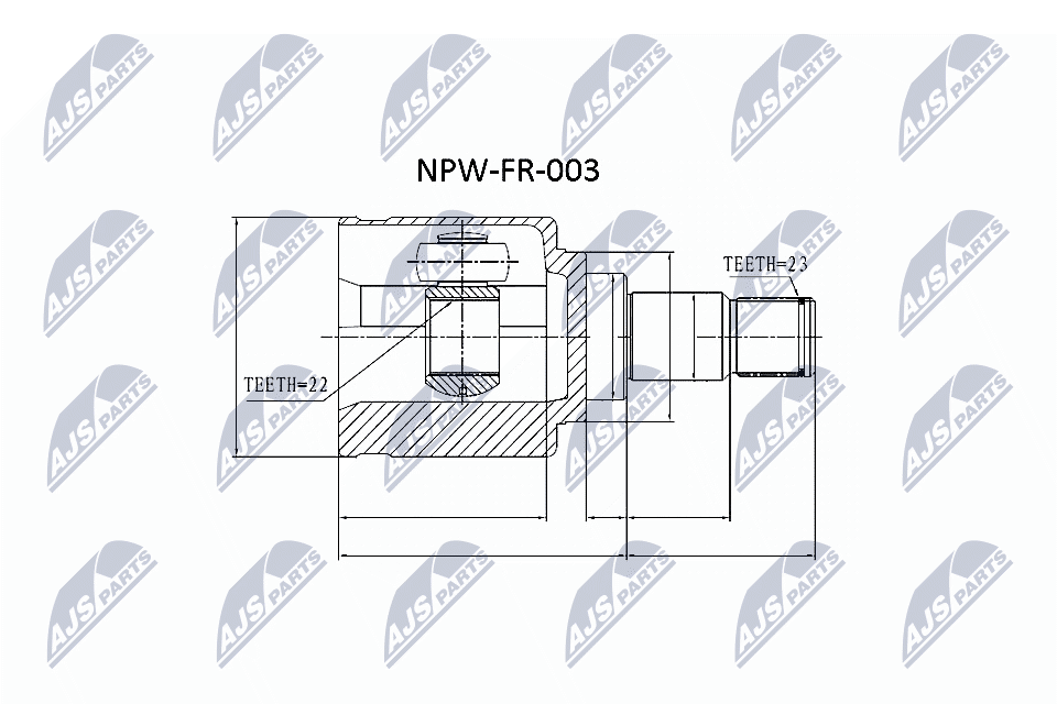 NTY Féltengelycsukló készlet belső NPW-FR-003_NTY