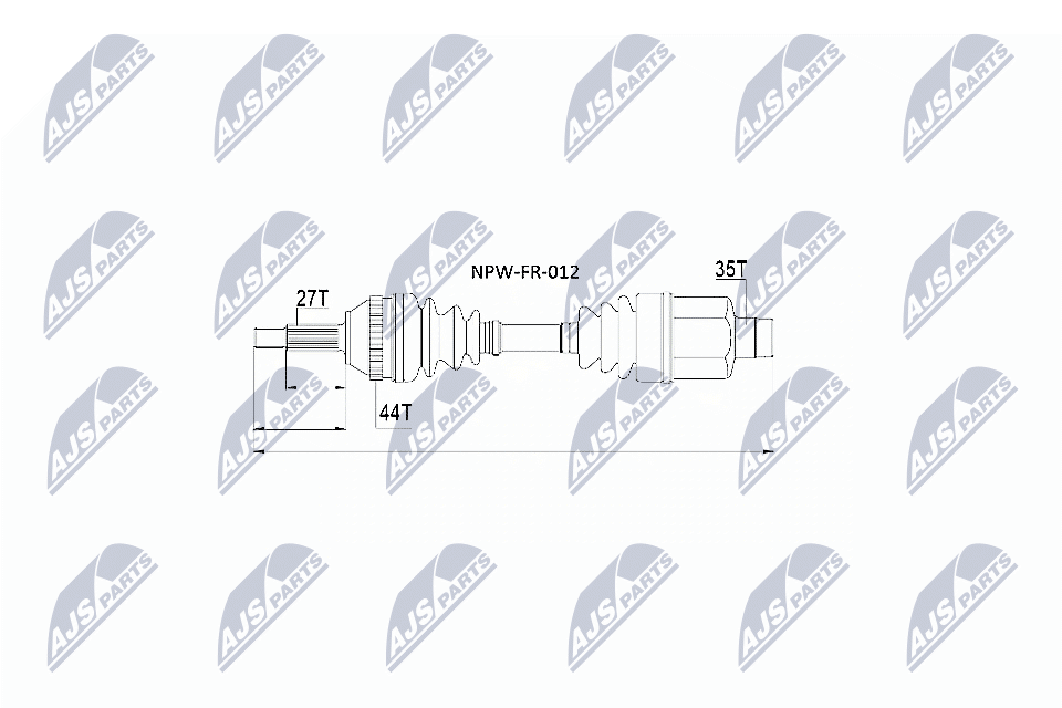 NTY Féltengely, komplett NPW-FR-012_NTY