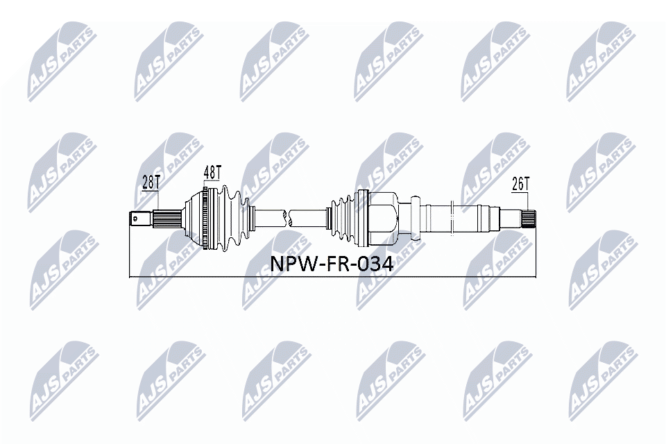 NTY Féltengely, komplett NPW-FR-034_NTY