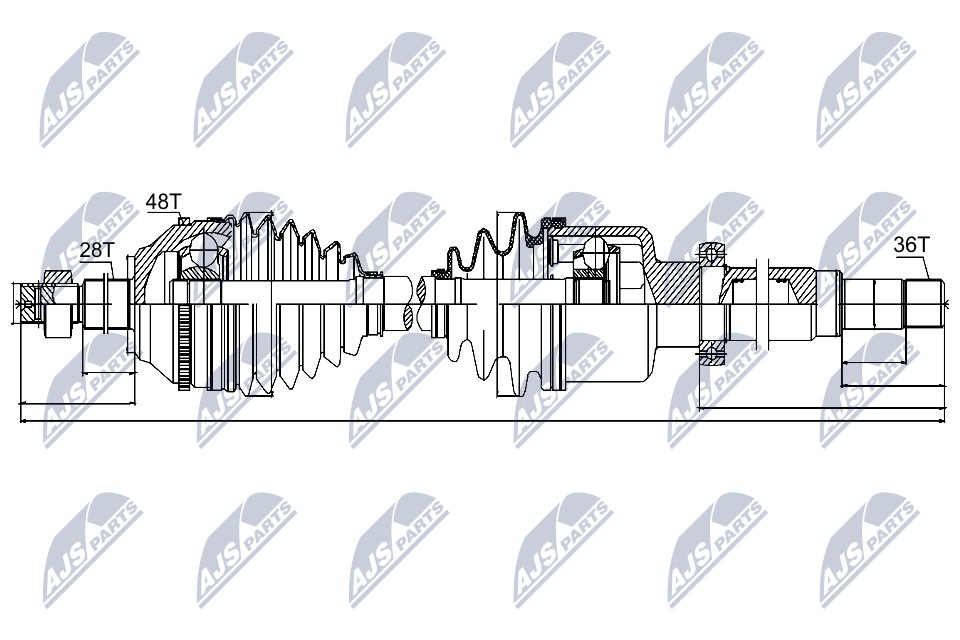 NTY Féltengely, komplett NPW-FR-041_NTY