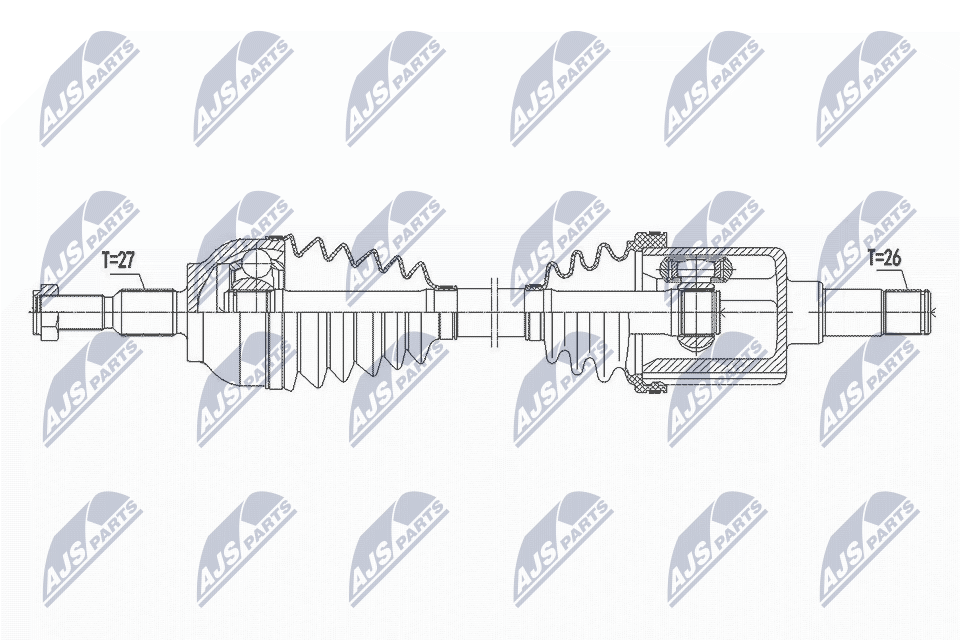 NTY Féltengely, komplett NPW-FR-101_NTY