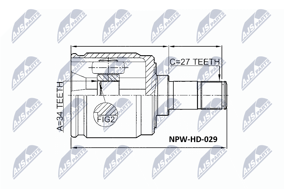 NTY Féltengelycsukló készlet belső NPW-HD-029_NTY