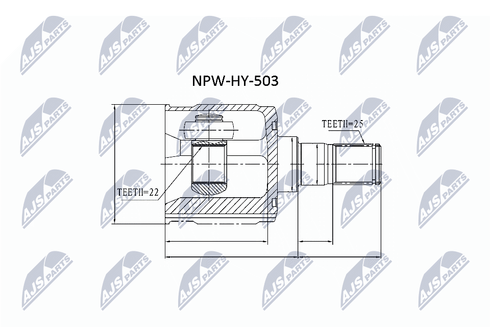 NTY Féltengelycsukló készlet belső NPW-HY-503_NTY