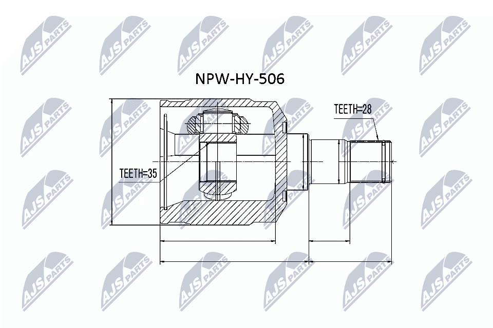 NTY Féltengelycsukló belső NPW-HY-506_NTY