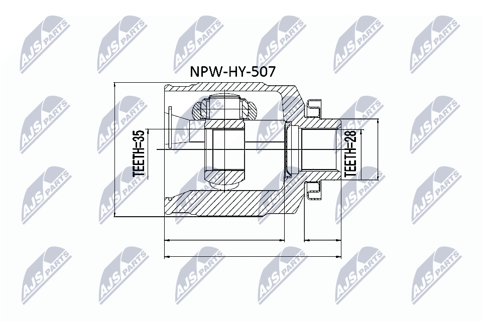 NTY Féltengelycsukló készlet belső NPW-HY-507_NTY