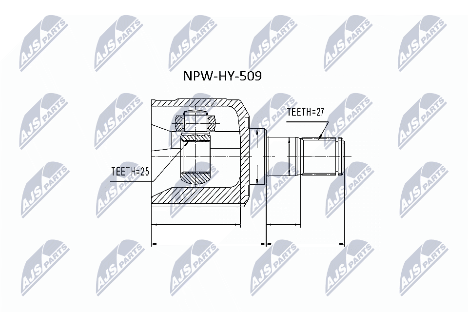 NTY Féltengelycsukló készlet belső NPW-HY-509_NTY