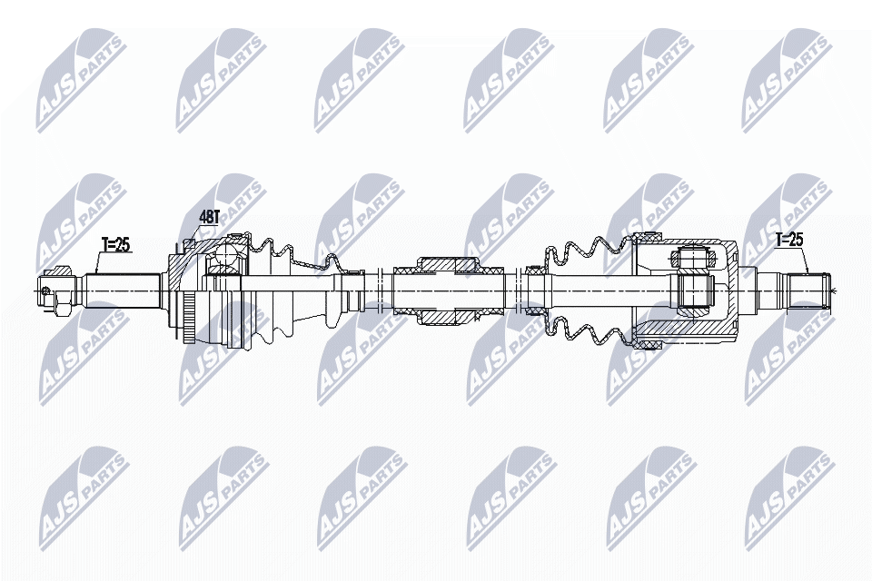 NTY Féltengely, komplett NPW-HY-523_NTY