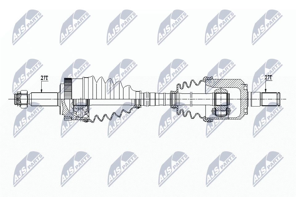 NTY Féltengely, komplett NPW-HY-545_NTY