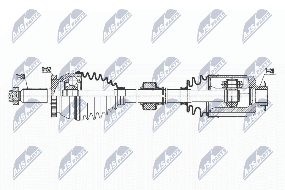 NTY Féltengely, komplett NPW-HY-575_NTY