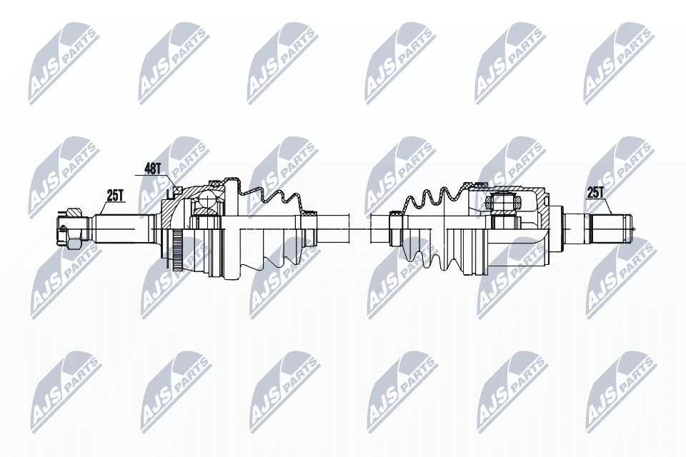 NTY Féltengely, komplett NPW-HY-603_NTY