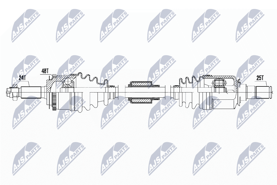 NTY Féltengely, komplett NPW-HY-622_NTY