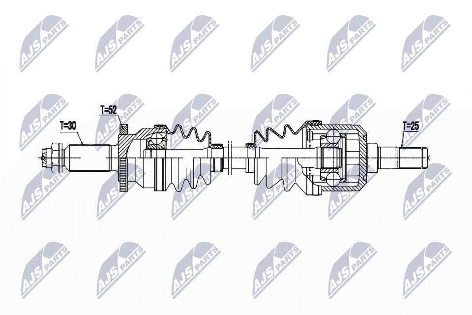 NTY Féltengely, komplett NPW-HY-623_NTY