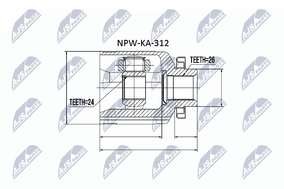 NTY Féltengelycsukló készlet belső NPW-KA-312_NTY