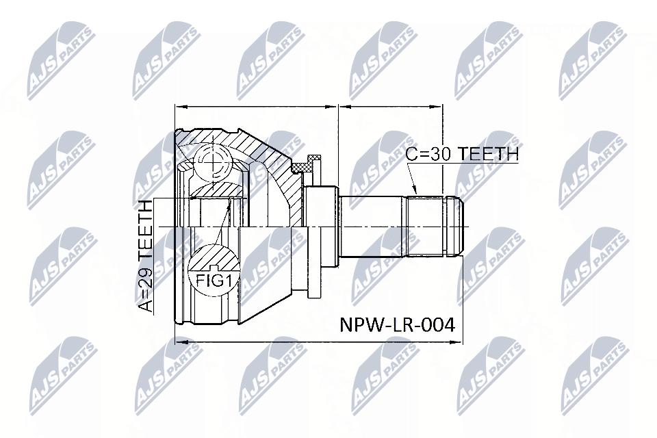 NTY Féltengely, komplett NPW-LR-004_NTY