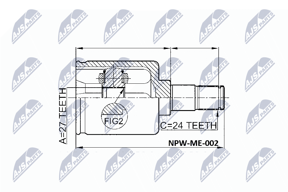 NTY Féltengelycsukló NPW-ME-002_NTY