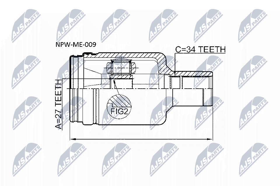 NTY Féltengelycsukló készlet belső NPW-ME-009_NTY