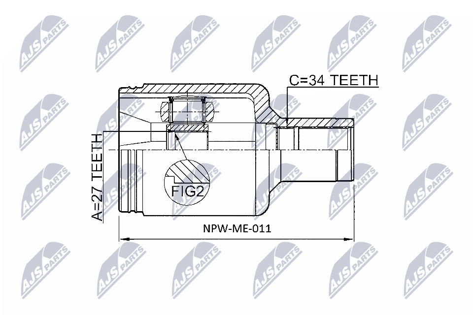 NTY Féltengelycsukló NPW-ME-011_NTY