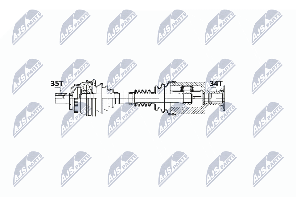 NTY Féltengely, komplett NPW-ME-022_NTY