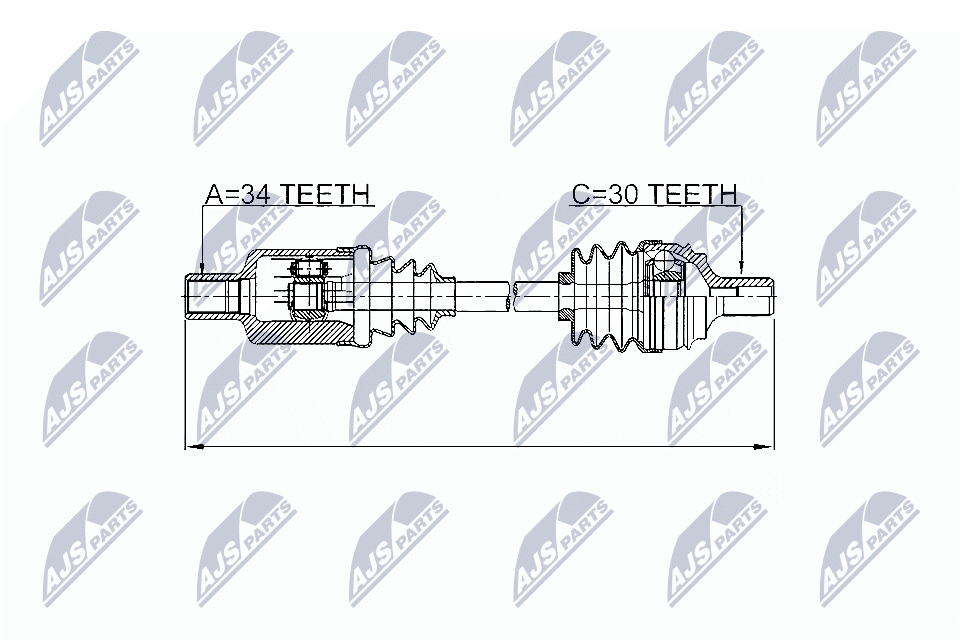 NTY Féltengely, komplett NPW-ME-035_NTY