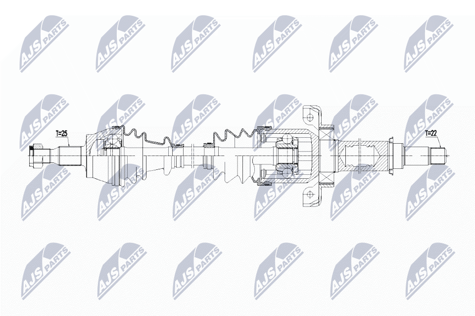 NTY Féltengely, komplett NPW-ME-108_NTY