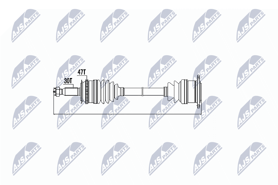 NTY Féltengely, komplett NPW-MS-001_NTY