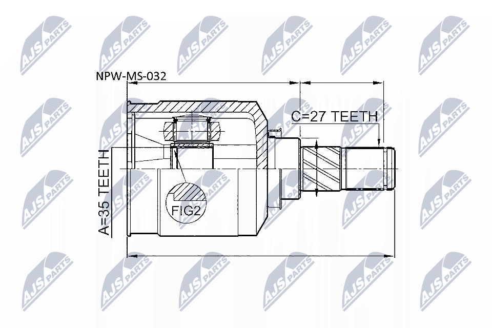 NTY Féltengelycsukló készlet belső NPW-MS-032_NTY