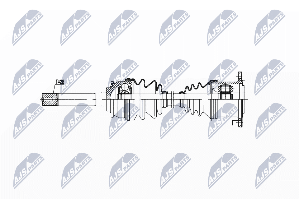 NTY Féltengely, komplett NPW-MS-082_NTY