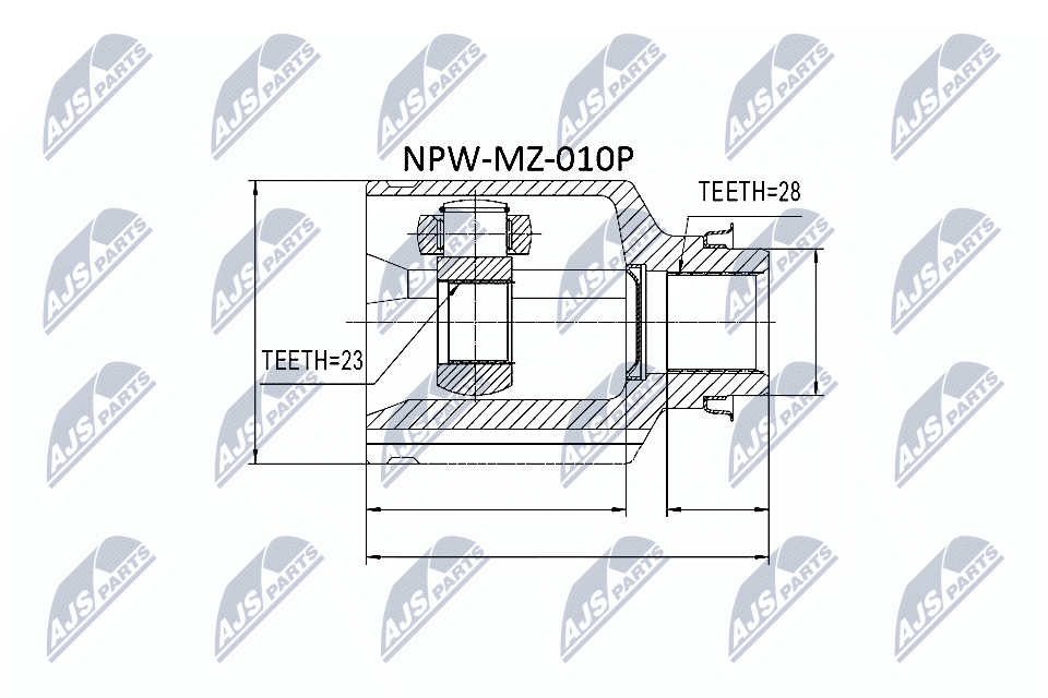 NTY Féltengelycsukló készlet belső NPW-MZ-010P_NTY