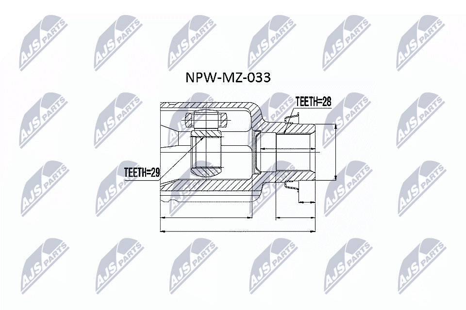 NTY Féltengelycsukló készlet belső NPW-MZ-033_NTY