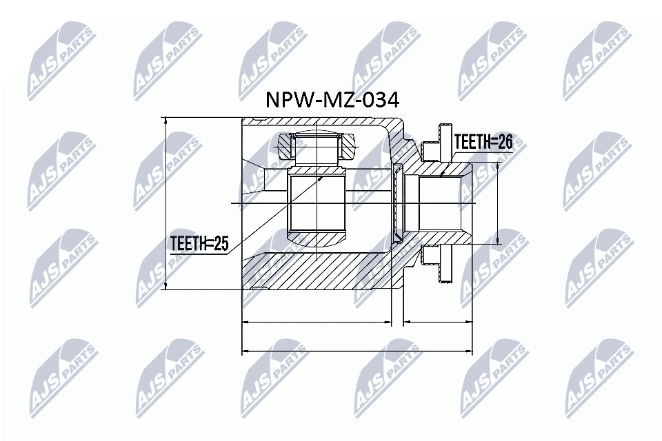 NTY Féltengelycsukló készlet belső NPW-MZ-034_NTY