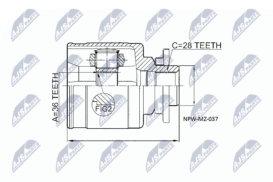 NTY Féltengelycsukló készlet belső NPW-MZ-037_NTY