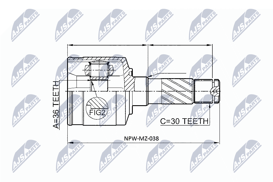 NTY Féltengelycsukló készlet belső NPW-MZ-038_NTY