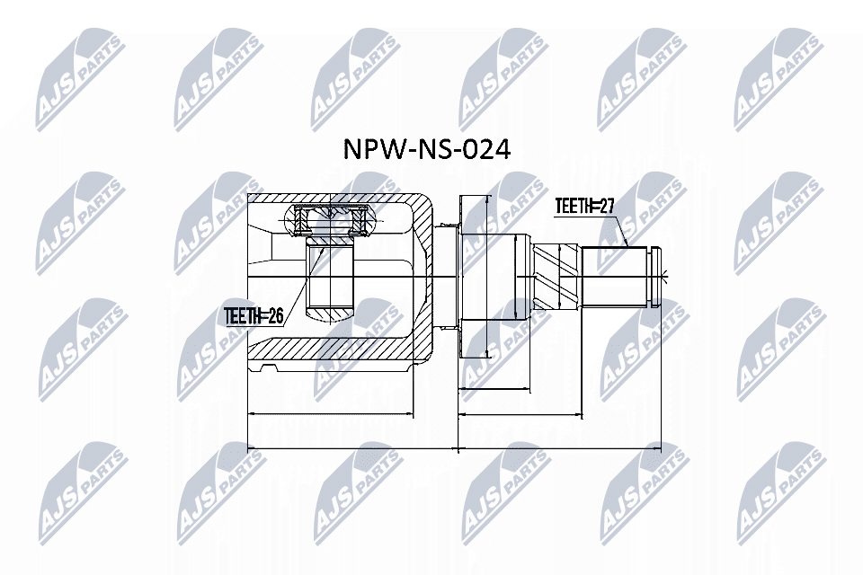 NTY Féltengelycsukló készlet belső NPW-NS-024_NTY