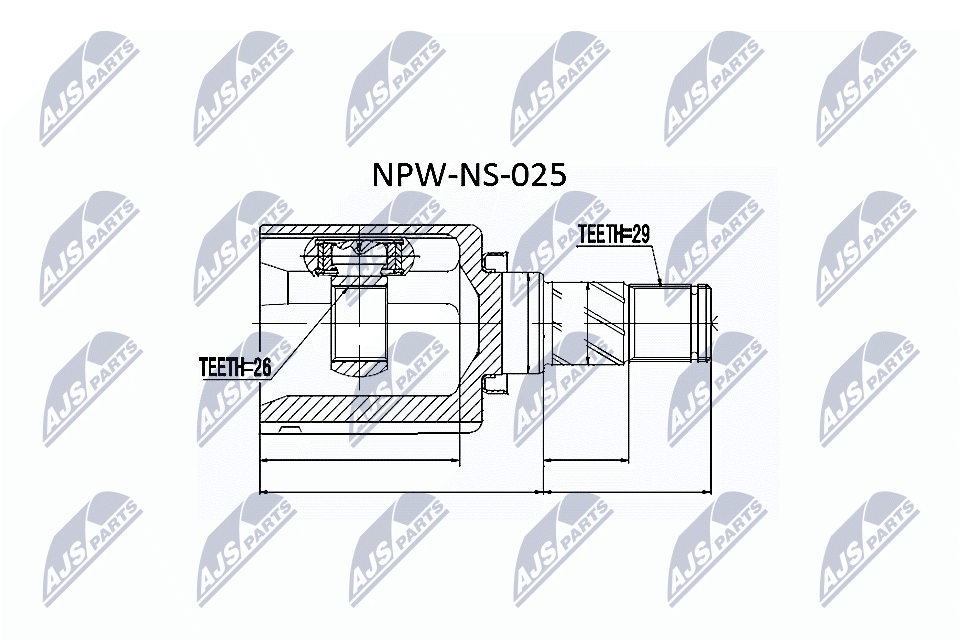 NTY Féltengelycsukló készlet belső NPW-NS-025_NTY