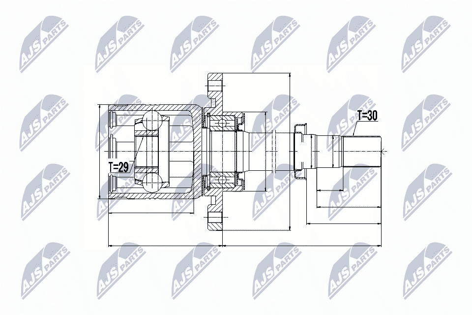 NTY Féltengelycsukló belső NPW-NS-051_NTY