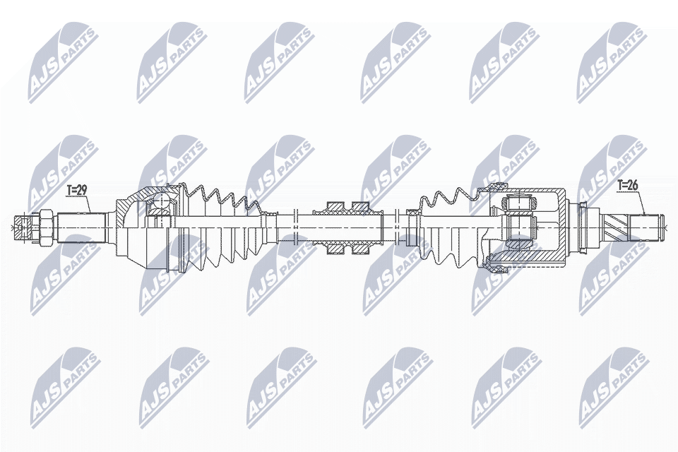 NTY Féltengely, komplett NPW-NS-144_NTY