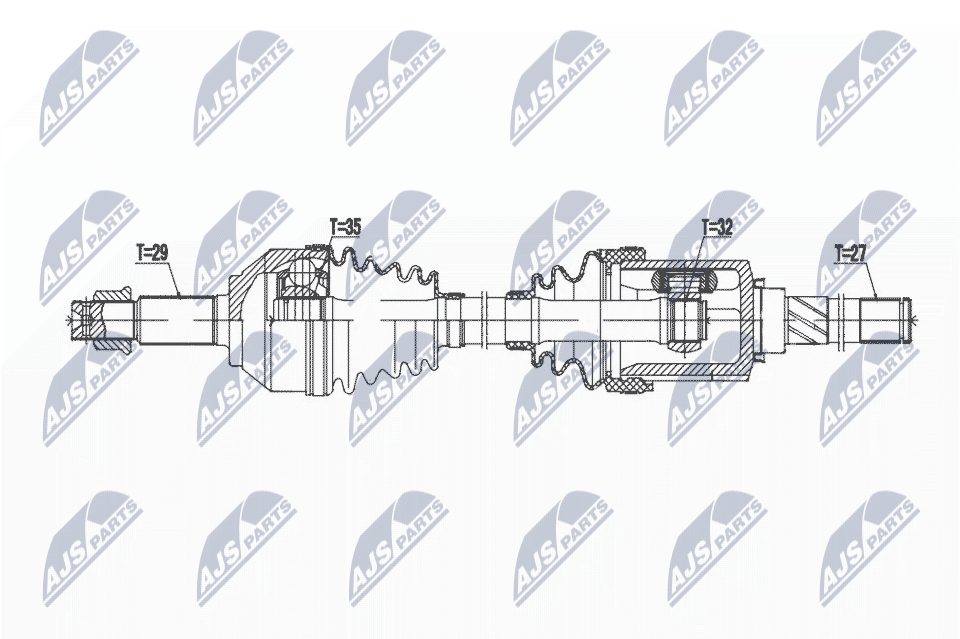 NTY Féltengely, komplett NPW-NS-165_NTY