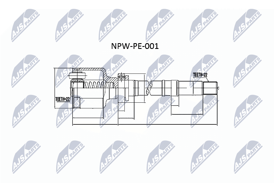 NTY Féltengely, komplett NPW-PE-001_NTY