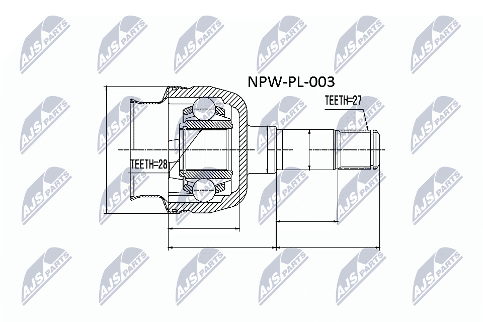 NTY Féltengelycsukló készlet belső NPW-PL-003_NTY