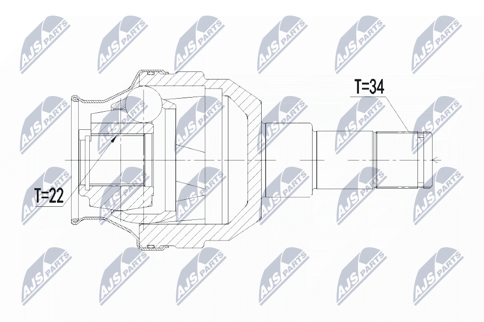 NTY Féltengelycsukló készlet belső NPW-PL-052_NTY