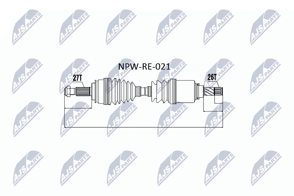 NTY Féltengely, komplett NPW-RE-021_NTY