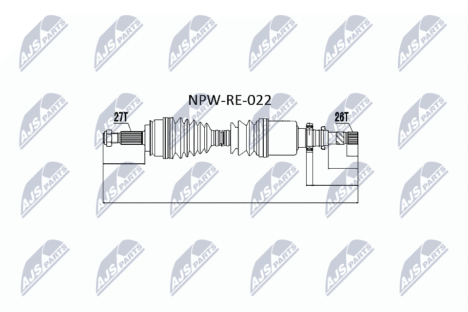 NTY Féltengely, komplett NPW-RE-022_NTY