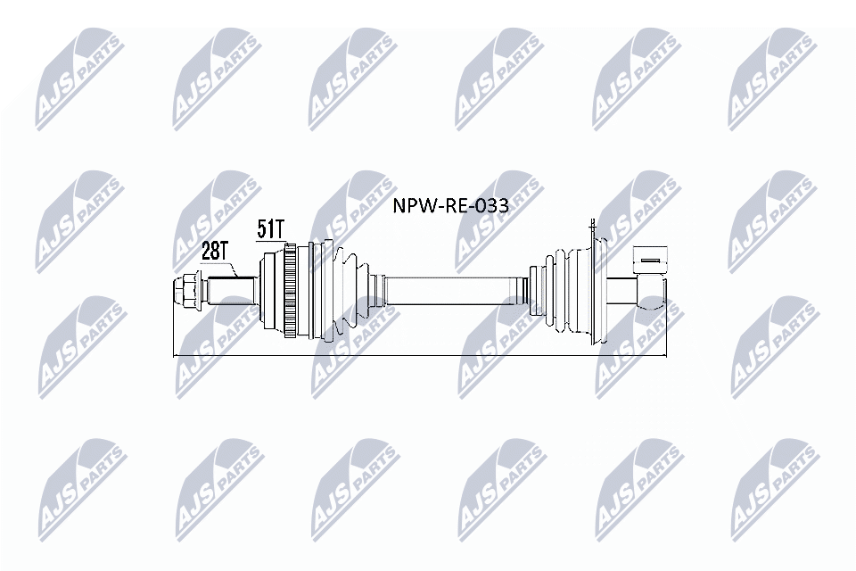 NTY Féltengely, komplett NPW-RE-033_NTY