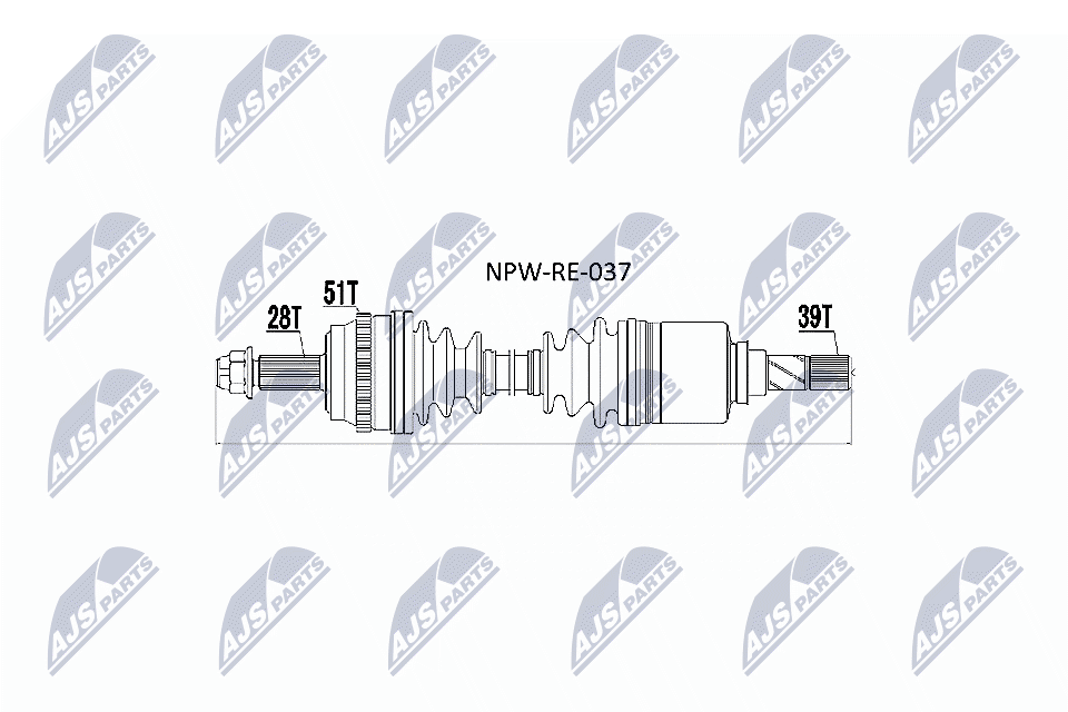 NTY Féltengely, komplett NPW-RE-037_NTY