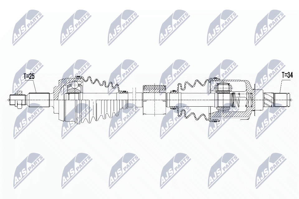 NTY Féltengely, komplett NPW-RE-061_NTY