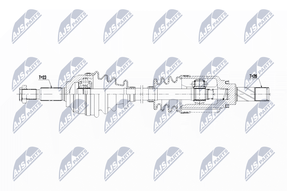 NTY Féltengely, komplett NPW-RE-063_NTY