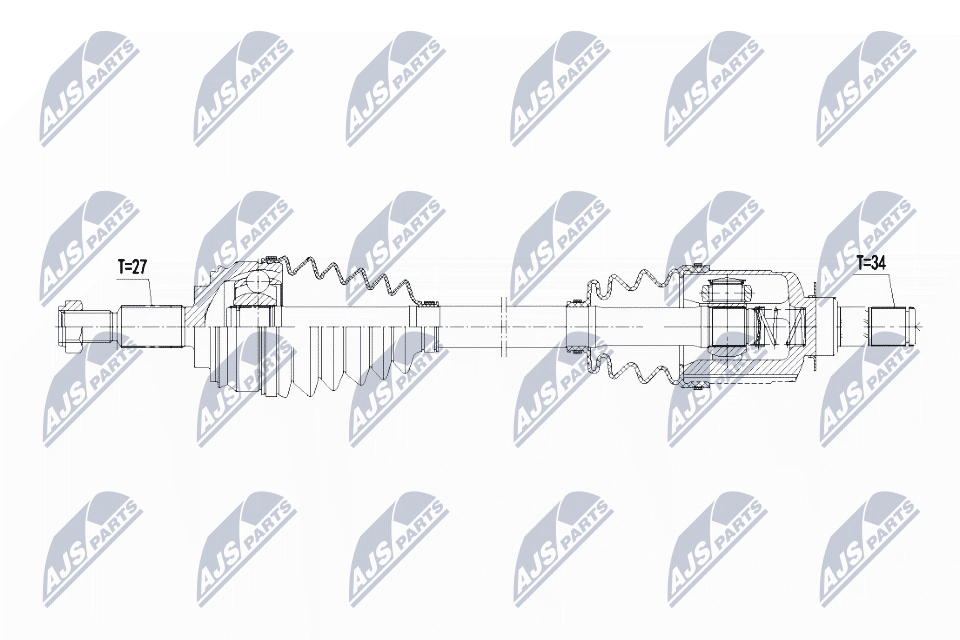 NTY Féltengely, komplett NPW-RE-081_NTY