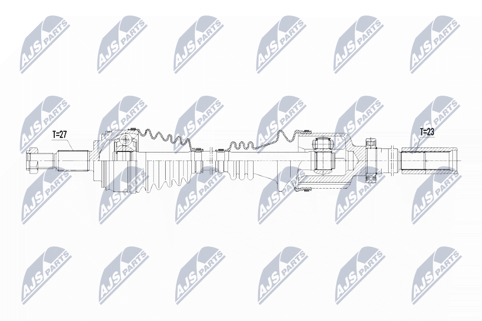 NTY Féltengely, komplett NPW-RE-107_NTY