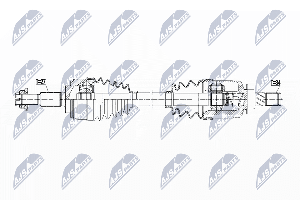 NTY Féltengely, komplett NPW-RE-202_NTY