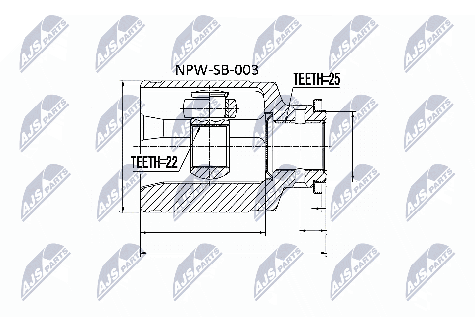 NTY Féltengelycsukló készlet belső NPW-SB-003_NTY